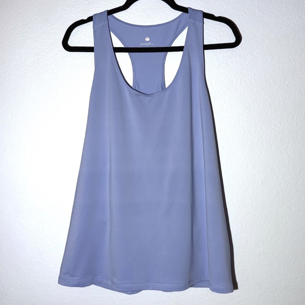 Pure Jill Fit Racerback Tank Top XL Periwinkle Blue Activewear Scoop Neck Yoga